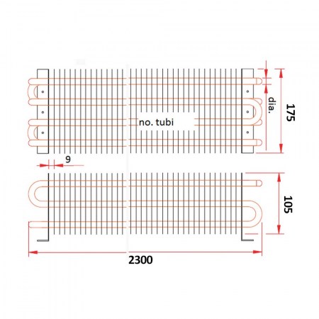 Evaporatore Statico Sottobanco / Vetrina - ESBV.2 dimensioni